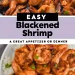 collage of photos of blackened shrimp recipe