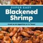 collage of photos of blackened shrimp recipe