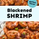 collage of photos of blackened shrimp recipe