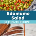 collage of edamame salad