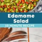 collage of edamame salad