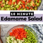 collage of edamame salad