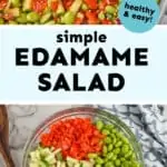 collage of edamame salad