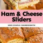 collage of photos of ham and cheese sliders