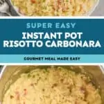 collage of photos of instant pot risotto recipe