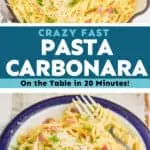 collage of photos of carbonara