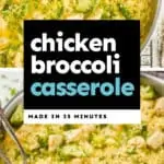 collage of photos of Skillet Chicken Broccoli Rice Casserole