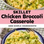collage of photos of Skillet Chicken Broccoli Rice Casserole