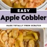 collage of photos of apple cobbler