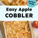 collage of photos of apple cobbler