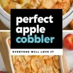 collage of photos of apple cobbler