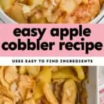 collage of photos of apple cobbler