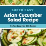 collage of photos of asian cucumber salad