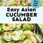 collage of photos of asian cucumber salad