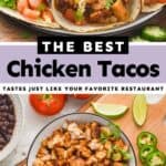 collage of photos of chicken tacos