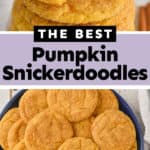 collage of pumpkin snickerdoodles