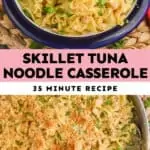 collage of photos of tuna noodle casserole