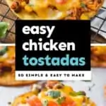 collage of chicken tostada recipe