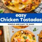 collage of chicken tostada recipe