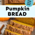 collage of pumpkin bread photos