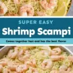 collage of photos of shrimp scampi