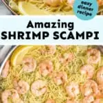 collage of photos of shrimp scampi