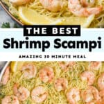 collage of photos of shrimp scampi