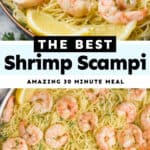 collage of photos of shrimp scampi