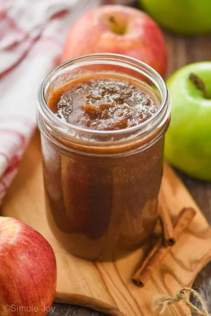 a small mason jar of apple butter