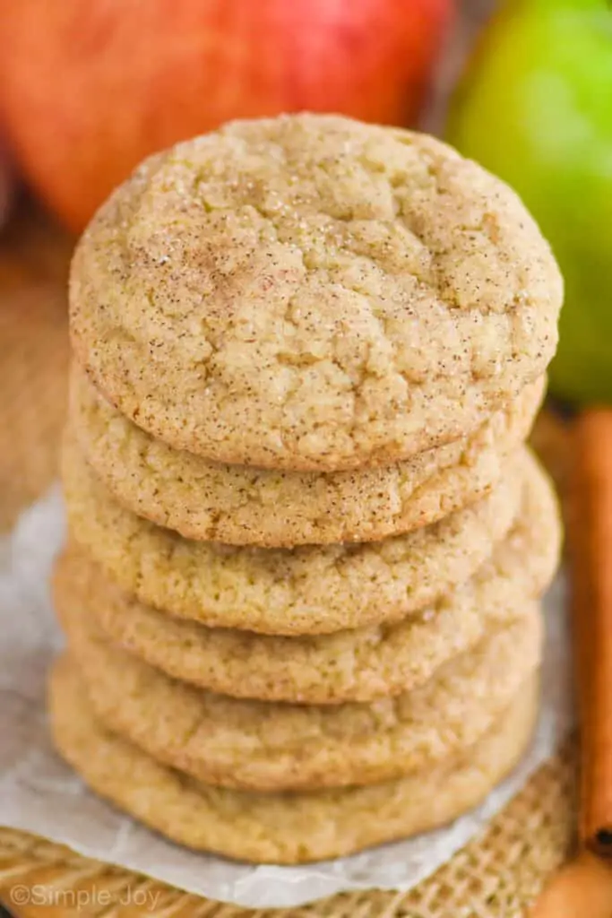 a stack of apple cookies