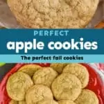 collage of photos of apple cookies