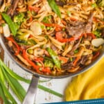 pinterest graphic of beef lo mein