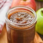 a small mason jar of apple butter
