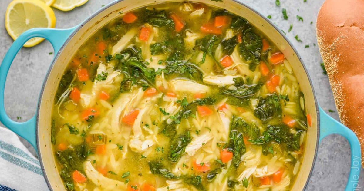 Lemon Chicken Orzo Soup - Simple Joy