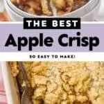 collage of photos of apple crisp