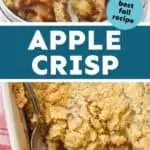 collage of photos of apple crisp