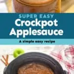 collage of photos of crockpot applesauce