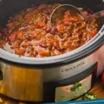 Pinterest graphic of crockpot chili