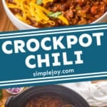 Pinterest graphic of crockpot chili