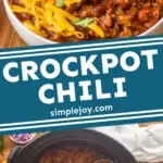 Pinterest graphic of crockpot chili