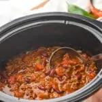 Pinterest graphic of crockpot chili