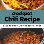 collage of photos of crockpot chili