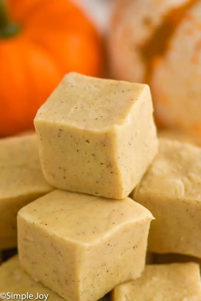 close up of pumpkin fudge