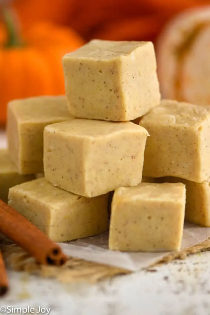 a pile of pumpkin pie fudge