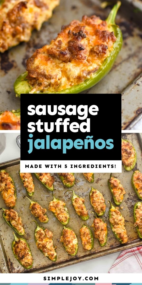 Sausage Stuffed Jalapeños - Simple Joy