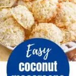 Pinterest graphic of coconut macaroons