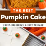 collage of photos of pumpkin cake