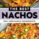 collage of photos for sheet pan nachos