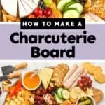 a collage of photos of a charcuterie board