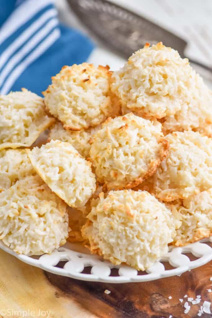 plate full of easy coconut macaroon recipe